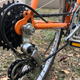 A close up of the 12-speed gearing on the Hi-C bike.